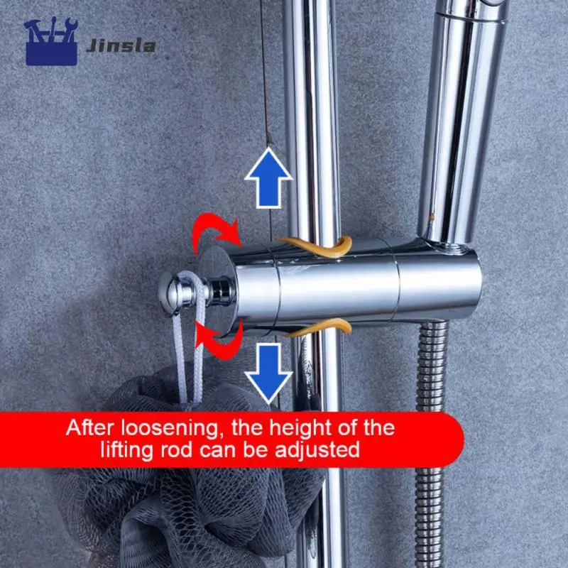 

Hand Shower Holder Adjustable Universal Shower Head Holder Easy Installation 360 Rotation Shower Holder With Hooks