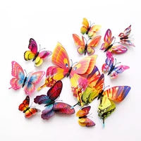 12pcs double layer 3d butterfly wall sticker on the wall home decor butterflies for decoration magnet fridge stickers
