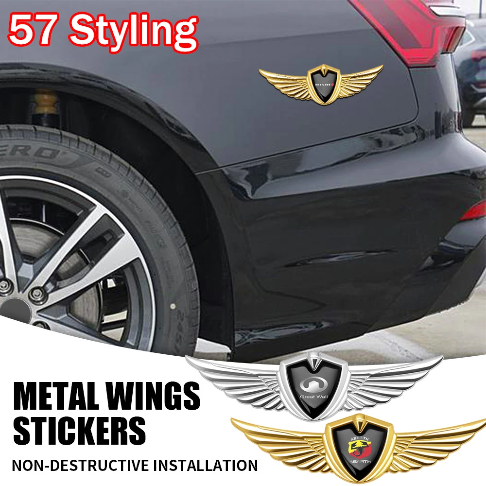 

New Car Metal Sticker 3D Wings Side Mark Body Decoration Emblem for LADA VESTA Niva Kalina Priora Granta Largus Samara Vaz Xray