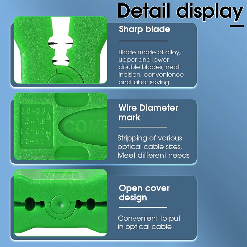 AUA-06 Longitudinal Bundle Stripper Fiber Optical Loose Tube Cable Jacket Slitter 1.5-3.3mm Fiber Stripper Slitter Tools