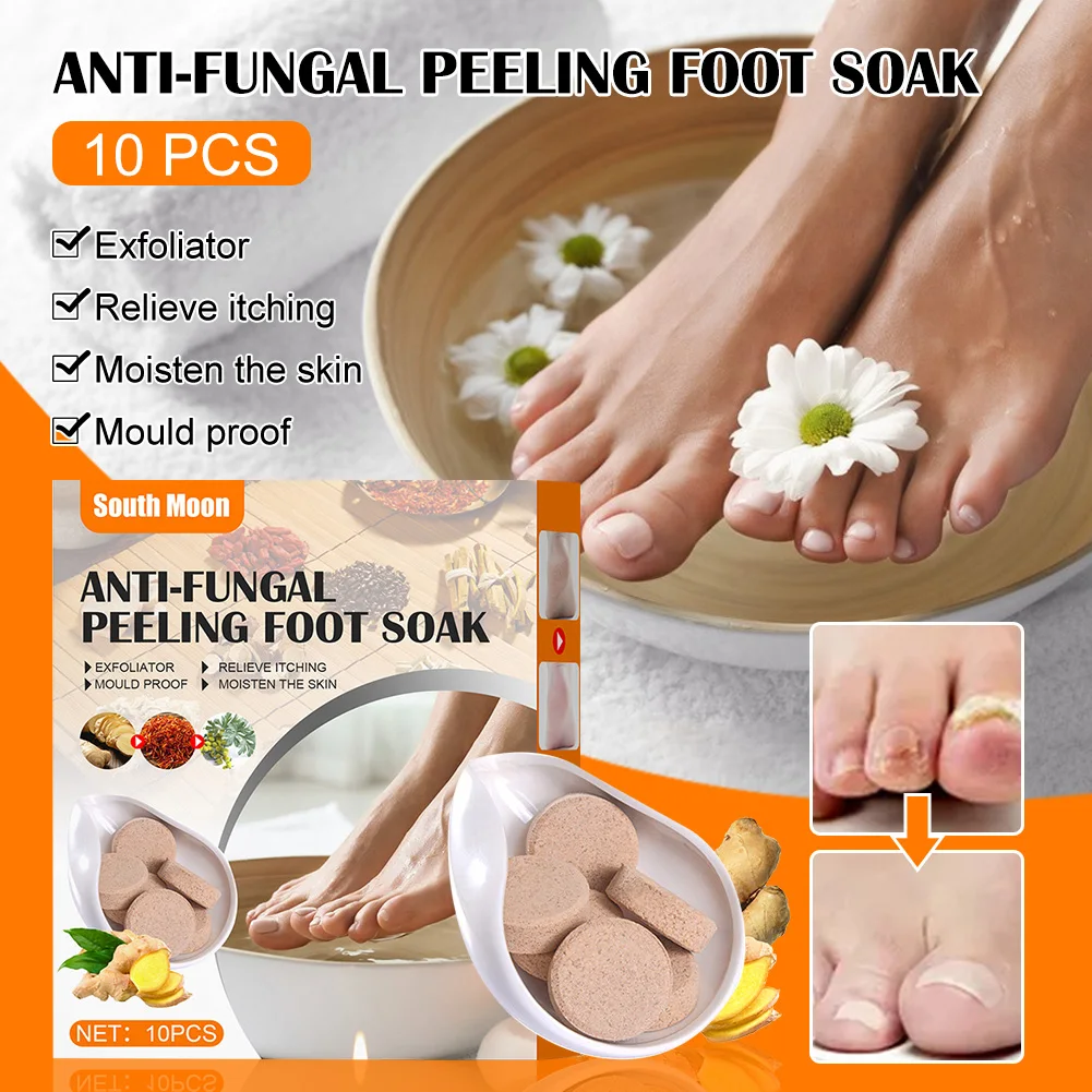 

10pcs Ginger Anti-Fungal Foot Soak Tablets Stress Relief Skin Softening Callus Remover Foot Peeling Bathing Tablets Foot Care