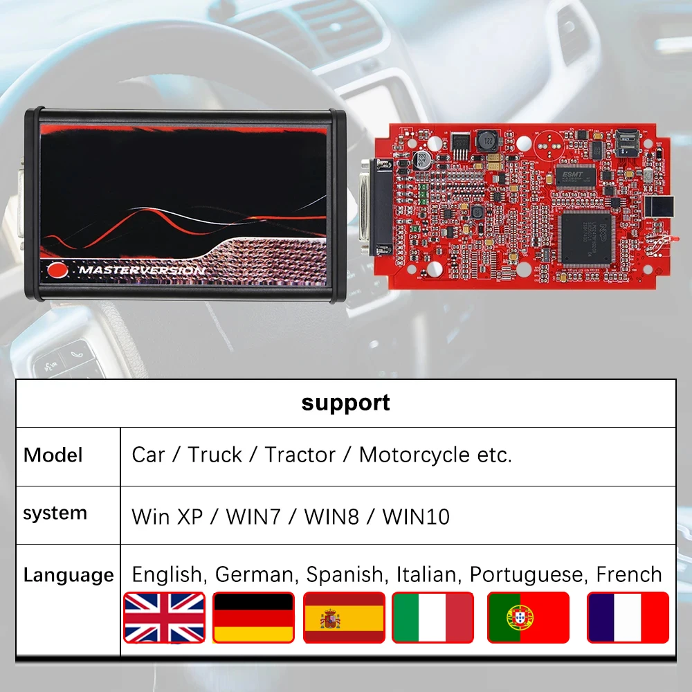 Онлайн-фильтр EU Red Murata Kess V2 V2.80 V5.017 и KTAG V7.020 4-светодиодный комплект OBD2 для