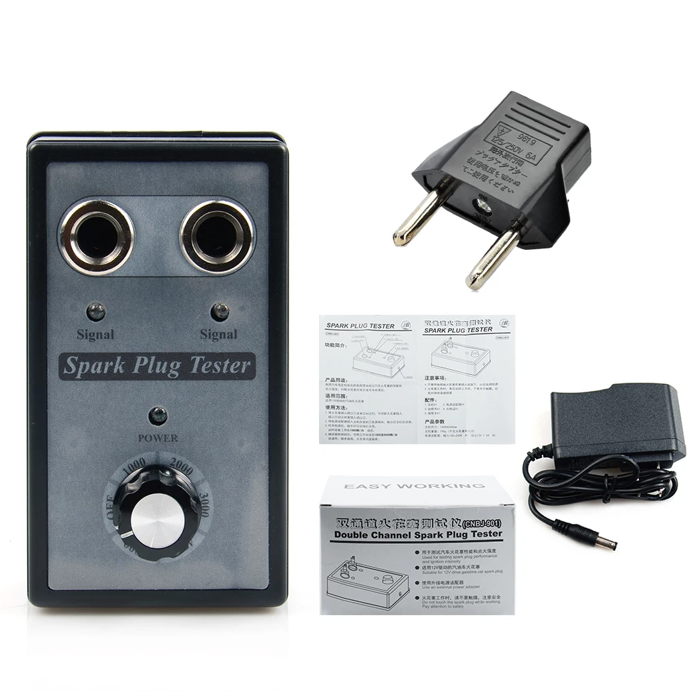

Low Price Auto Car Spark Plug Tester with Adjustable Double Hole Detector Ignition Plug Analyzer for 12V Gasoline Vehicles