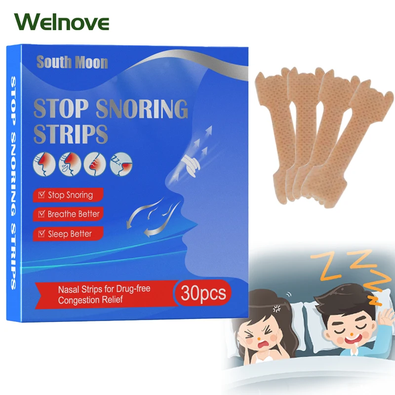 

30Pcs/box Stop Snoring Nasal Strips Anti-Snore Rhinitis Patch Breathe Better Nose Congestion Stickers Insomnia Soothing Plaster