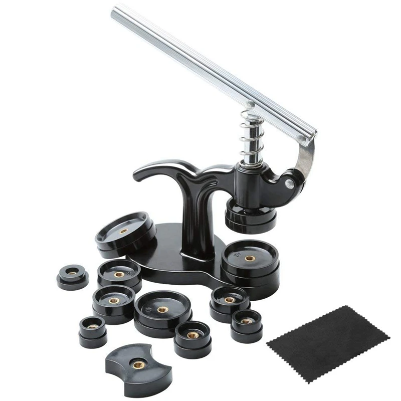 

14Pcs Watch Press Set,18Mm To 50Mm Watch Case Closer,Watch Repair Kit (Black)