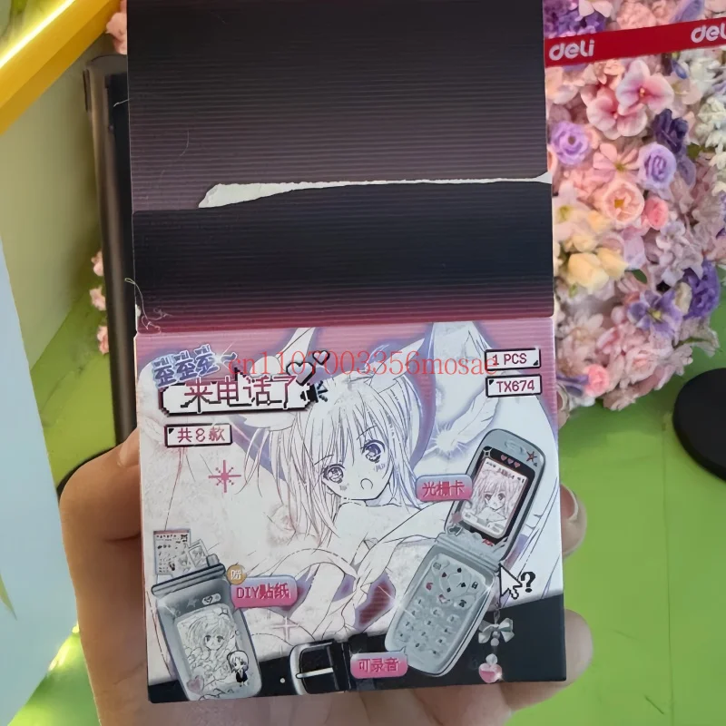 Фото В наличии: Оригинальный коллекционный брелок-диктофон Shugo Chara в виде телефона-раскладушки, Y2K-подвеска с декоративными наклейками DIY, игрушка-сюрприз в слепой коробке, подарок №4