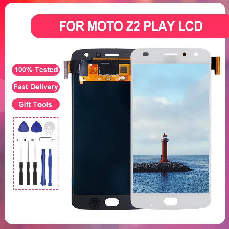 

ЖК-дисплей XT1070 для Motorola Moto Z2 Play с сенсорным экраном 5,5 дюйма и дигитайзером в сборе, Замена с инструментами, бесплатная доставка, 1 шт.