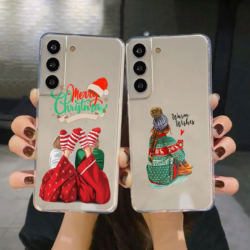 

Silicon Soft Phone Case for Samsung Galaxy S10 Lite S20 FE S9 S22 Ultra 5G S21 Plus S10e S20FE Merry Christmas New Year Gift