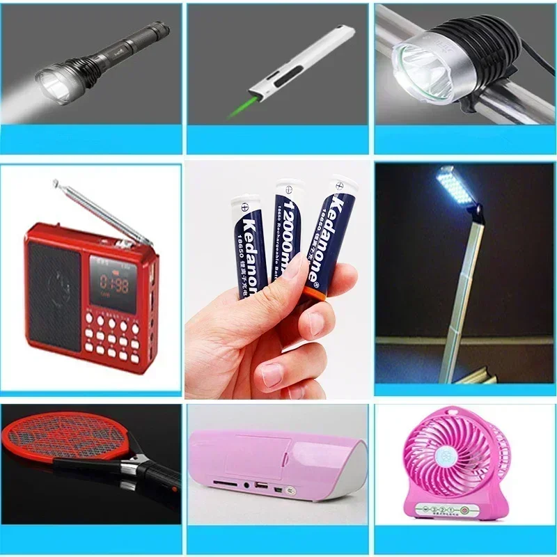 18650 rechargeable battery 3.7 V18650 12000 mAh capacity lithium-ion for flashlight torch + diy