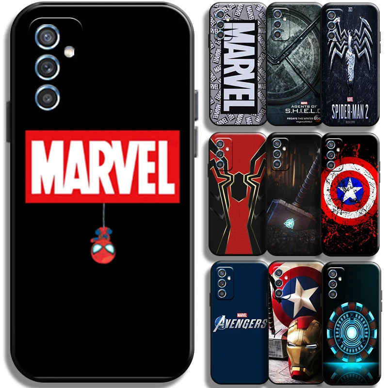 

Marvel Avenger Logo Phone Case For Samsung Galaxy M52 TPU Shell Shockproof Back Black Liquid Silicon Coque Cover