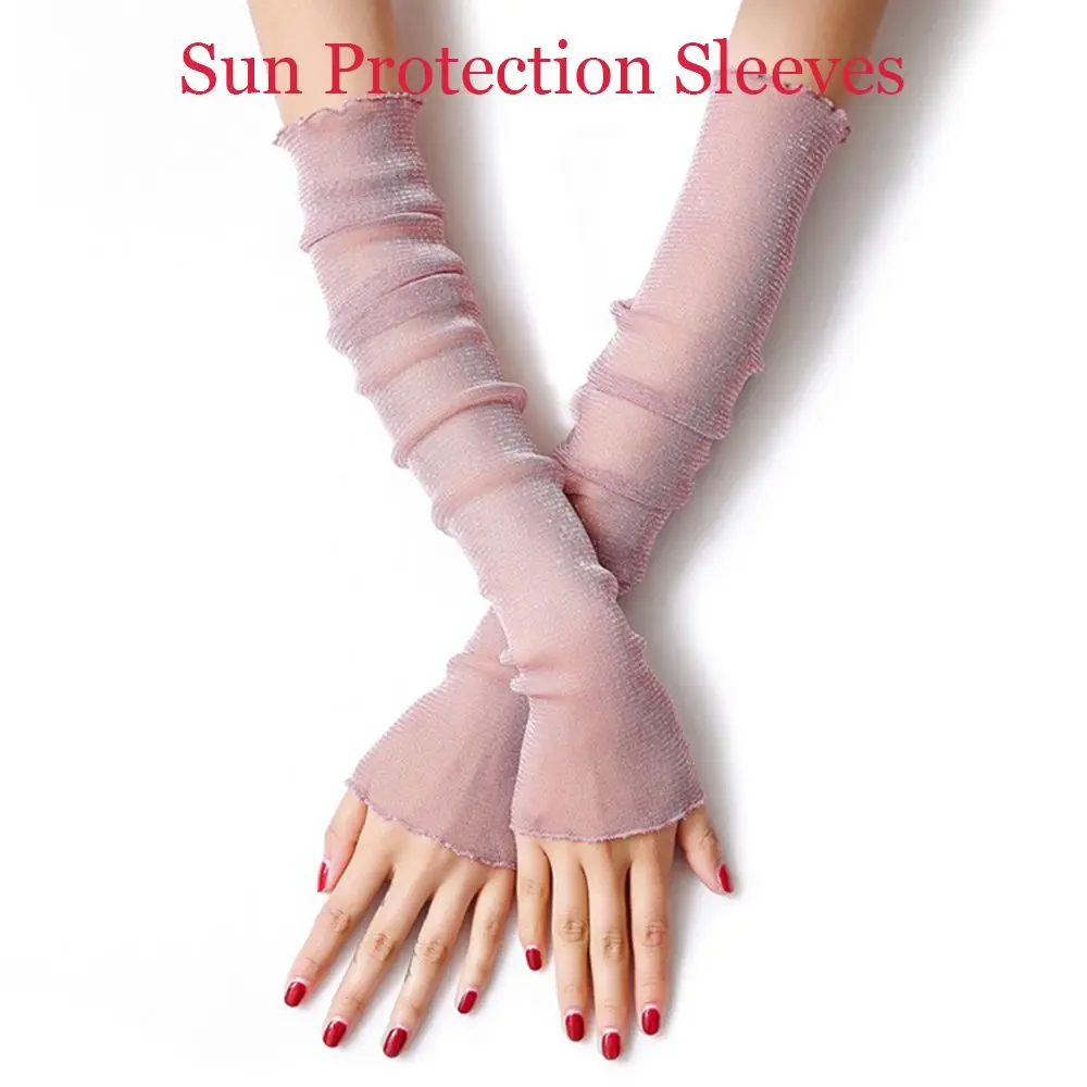 

1 Pair Outdoor Sport Sun Protection Gloves For Women Summer Mesh Lace UV Thin Cycling Driving Sleeves