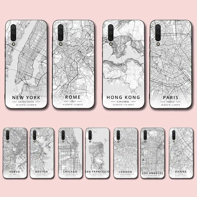 FHNBLJ London Country Sketch City Map Phone Case for Xiaomi mi 5 6 8 9 10 lite pro SE Mix 2s 3 F1 Max2 3