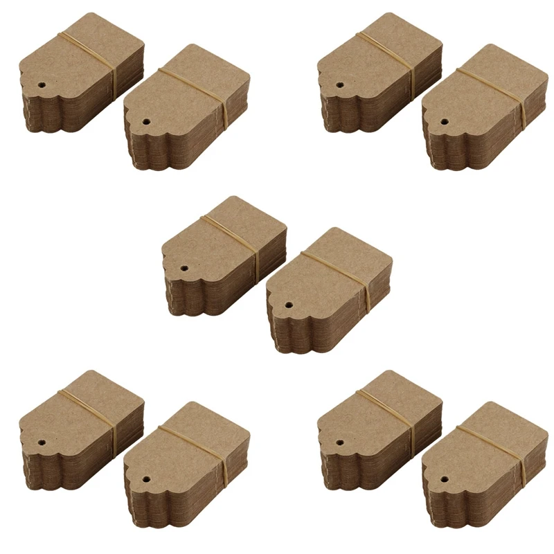 

Pack 500 Rustic 40Mmx70mm Scalloped Kraft Paper Card,Blank Brown Tag,Gift Tag,Luggage Tag,Price Label - Small (500)