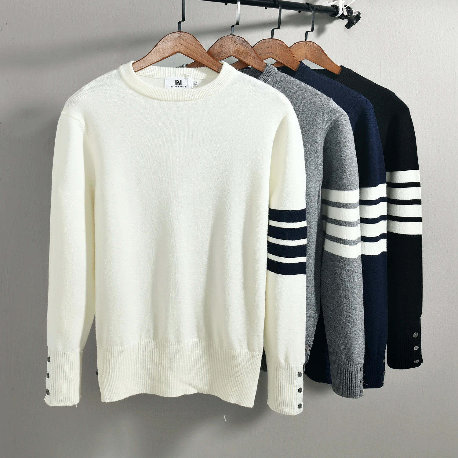 

2023 New Autumn Cotton Sweater for Men O Neck Patchwork Sleeve Pullovers Men Solid Color Warm Winter Mens Sweaters Vintage top