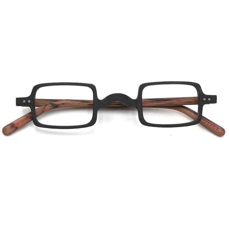 

New Retro Square Japan Style Unique Eyeglass Frames Wood Grain Acetate Small Face Reading Glasses For Men Women Optical Eyewear