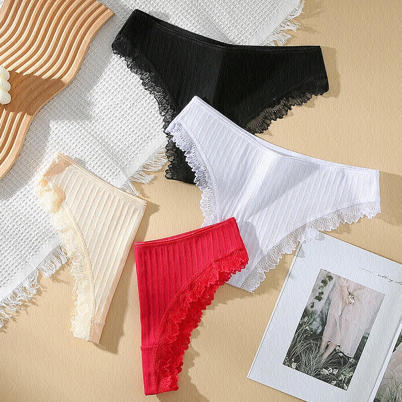 

CINVIK 3PCS/SET Cotton Solid Color Women Panties Female Sexy Underwear Briefs Panties for Woman's Underpants Intimates Lingerie