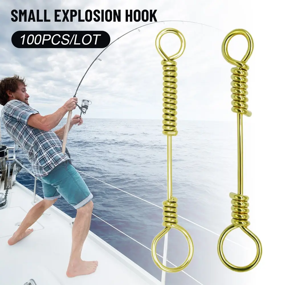 

Hooks connect High quality Explosion Stainless Steel Feeder Fishing Bait Hanging Tackle explosion hook spring tray