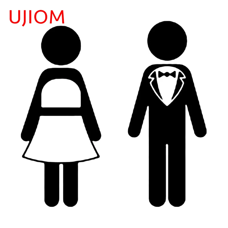 

UJIOM Wedding Wc Sign Wall Decal Toilet Entrance Stickers Vinyl Creative Graffiti Decoration Bathroom Accessories Waterproof