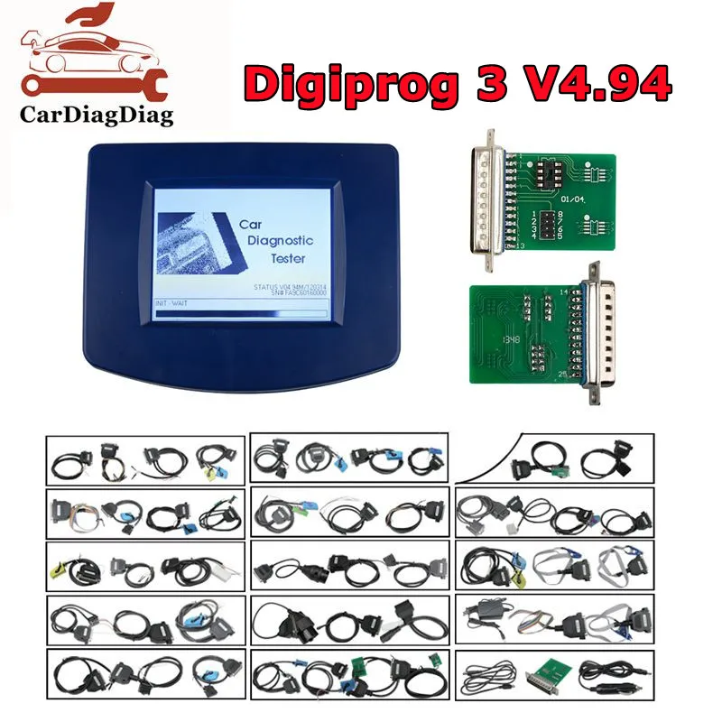 Digiprog-Herramienta de kilometraje para muchos coches, programador conjunto completo de FTDI con Chip, enchufe europeo y estadounidense, 3 V4.94, Envío Gratis