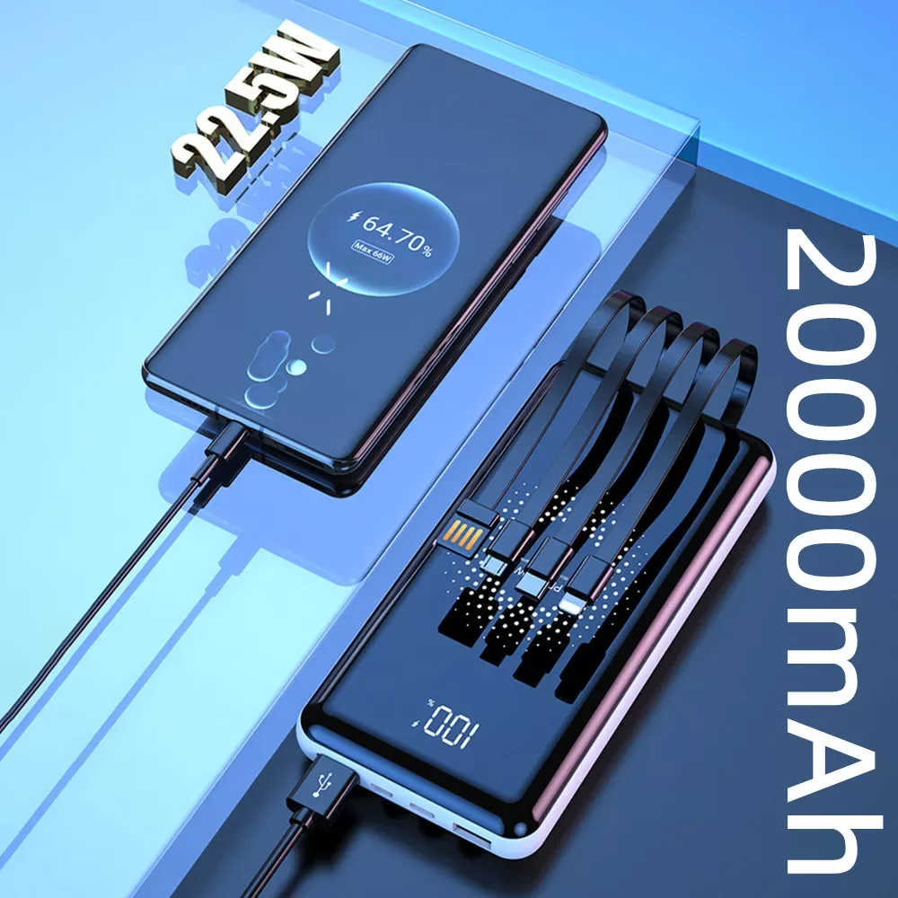 

2023New 20000mAh Power Bank PD 22.5W Portable Fast Charging Magnetic Wireless Powerbank for iPhone Large Capacity External Batte