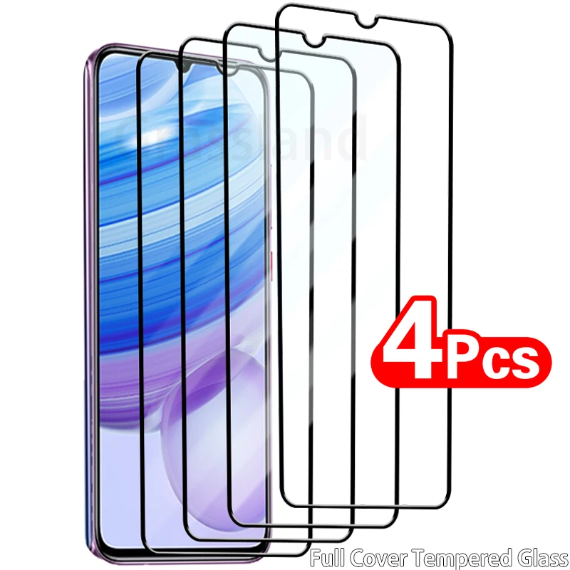 

4Pcs Full Tempered Glass For Xiaomi Redmi Note 8 9 10 Pro Screen Protector For Poco X3 Pro NFC M3 F3 10T Protective Glass Film
