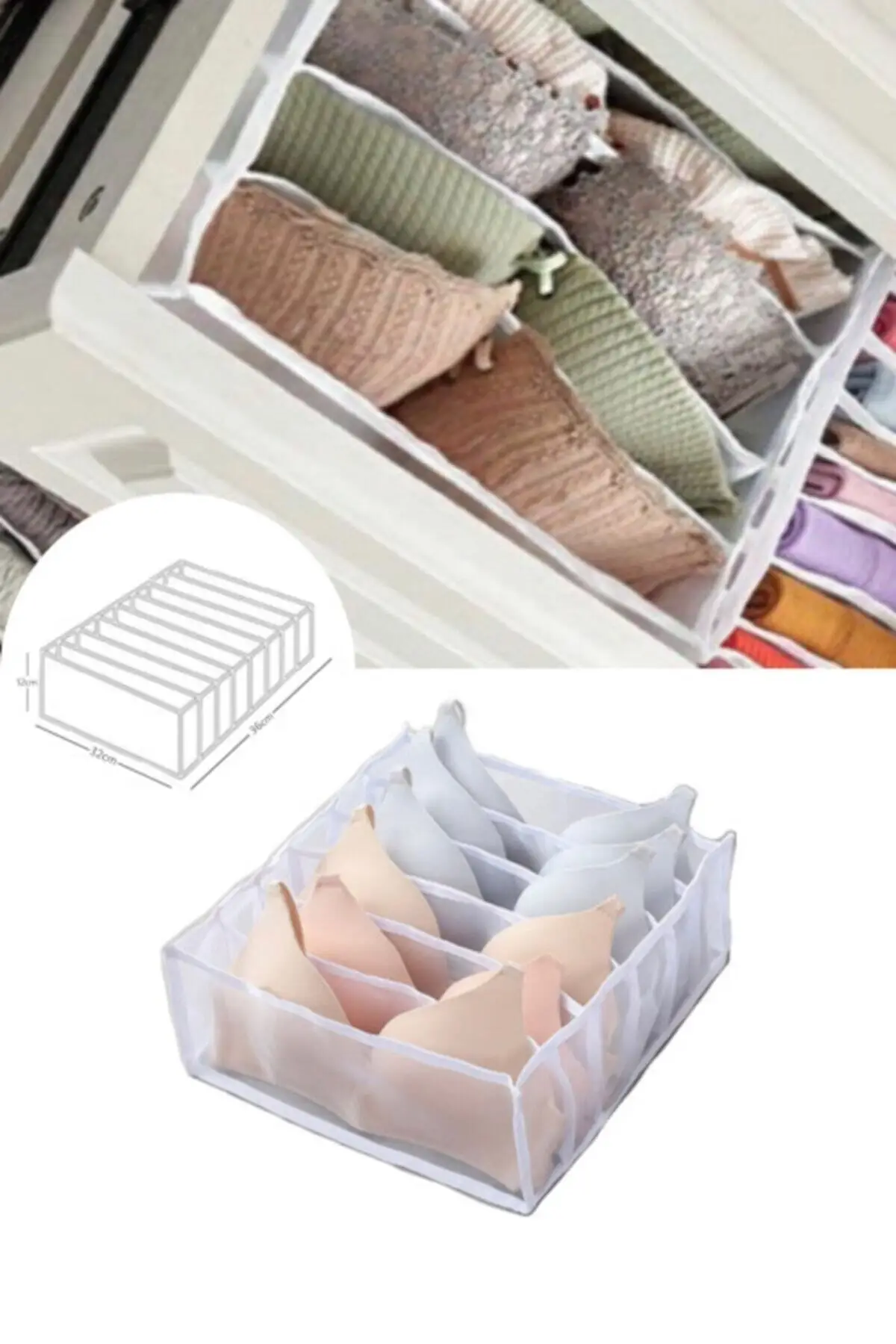 

Transparent 36 X 32 X 12 Cm New Underwear Bra Organizer Storage Box Drawer Closet Organizers For Underwear Scarfs Socks Hot Sale