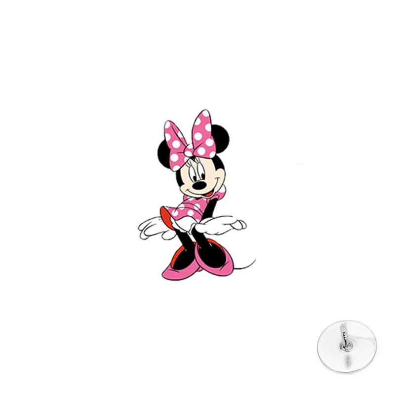 Детская акриловая заколка на лацкан с изображением Минни велосипеда Микки-Мауса