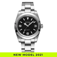 new high quality 39mm automatic mechanical luxury watch explore black dial 100m water resistant brushed bracelet