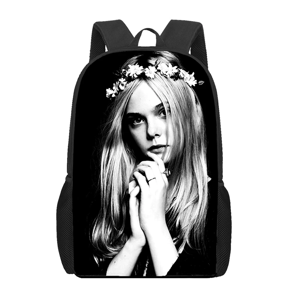 Elle Fanning 3D Print Backpacks For Girls Boys Children School Bags Orthopedic Backpack Kids Book Bag Knapsack