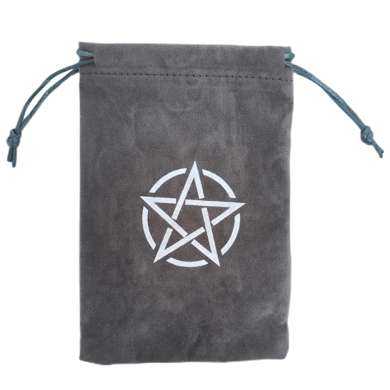 

Tarot Card Storage Pouch Velvet Print Drawstring Bag Divination Card Stored Bag