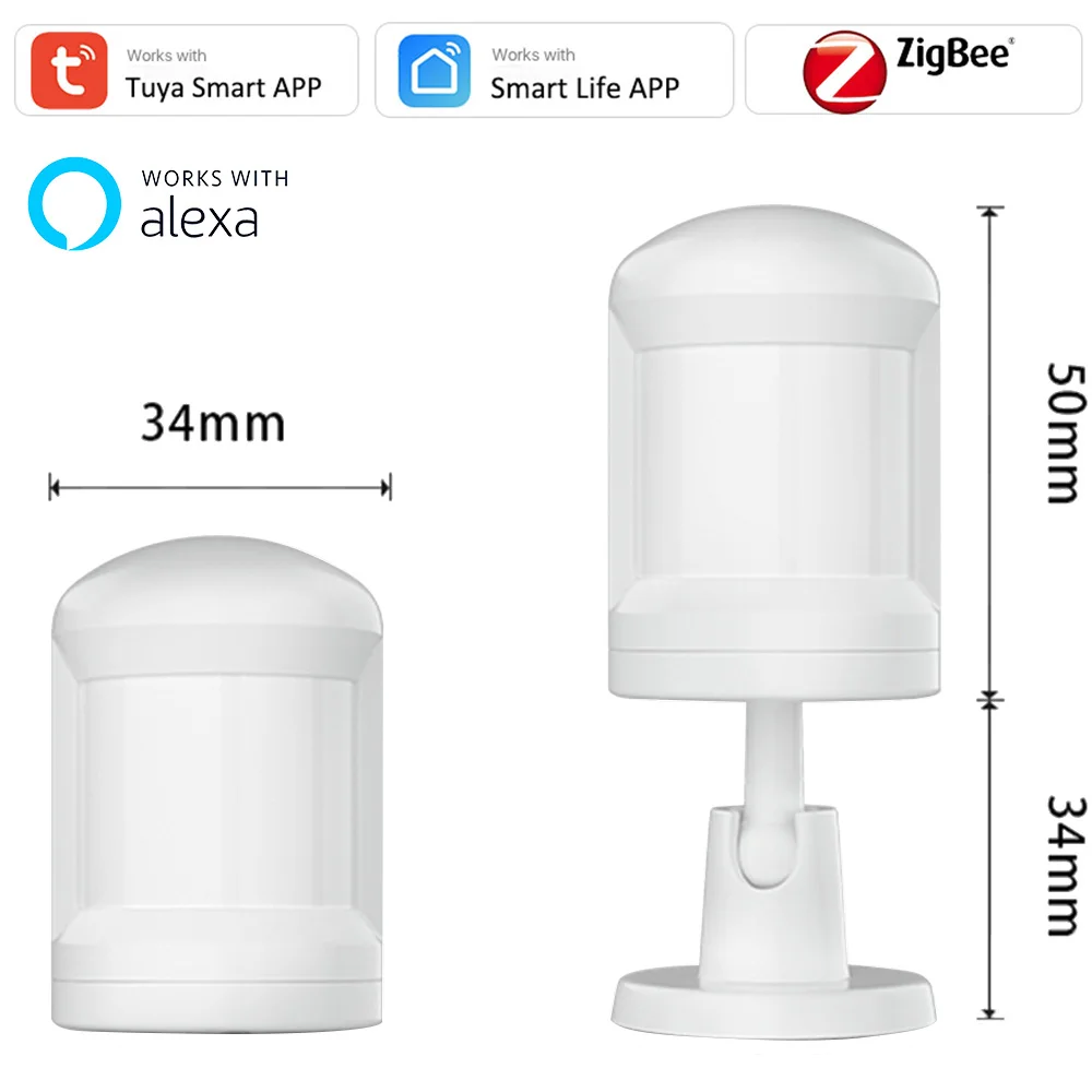 Tuya Smart Life Detect People Movement Smart Home Control Sends Alarm Alert Tuya Smart ZigBee Wireless PIR Motion Sensor