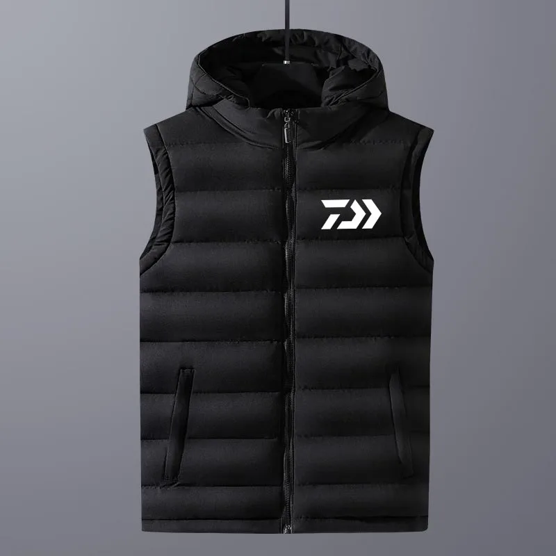 

Men's Outdoor Winter Warm Thick Fishing Jacket Windproof Windbreaker Hooded Coat Casual Plus Size Fishing Clothes Vest Outwear