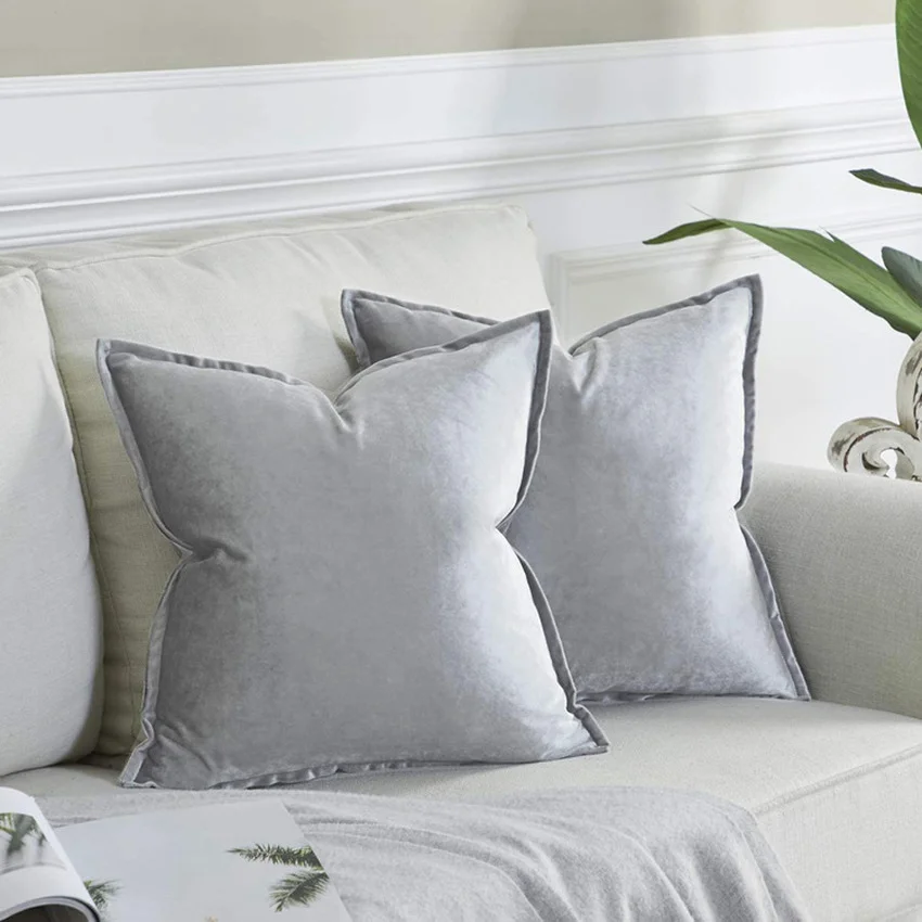 

Luxury Flannel Cushion Cover Sofa Decorative Pillowcase for Home Couch Throw Pillow Covers Modern Velvet Solid Color 45x45cm