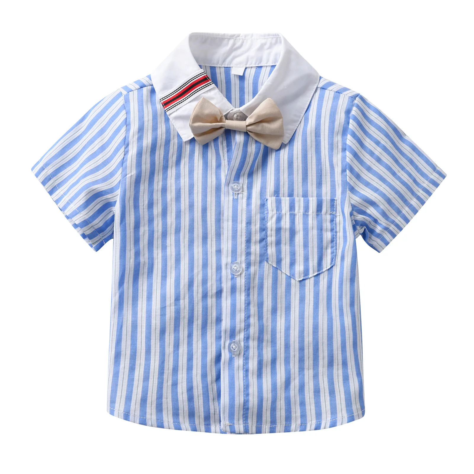 

Boys Casual Shirt Leaves Print Blouse Summer Beach Casual Boys Shirt With Half Collar Short Sleeve Boy Shirts For Children Top