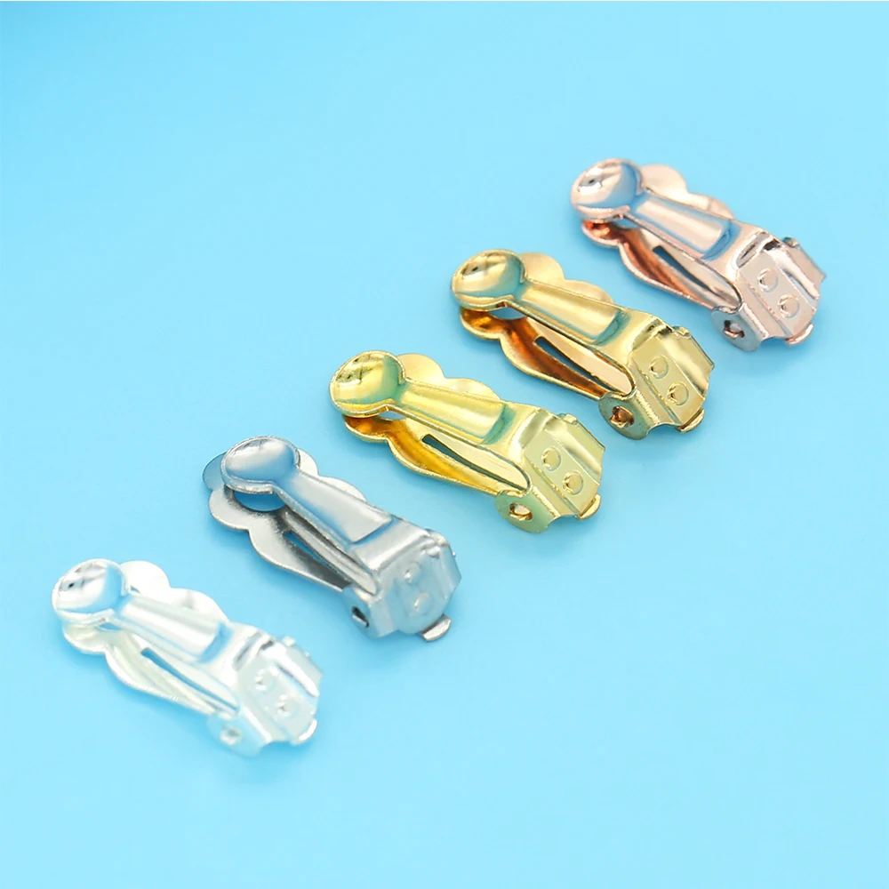 20Pcs/Lot New Stainless Steel Ear Clip 4mm Blank Base Earrings Popular Accessories for Jewelry Wholesale