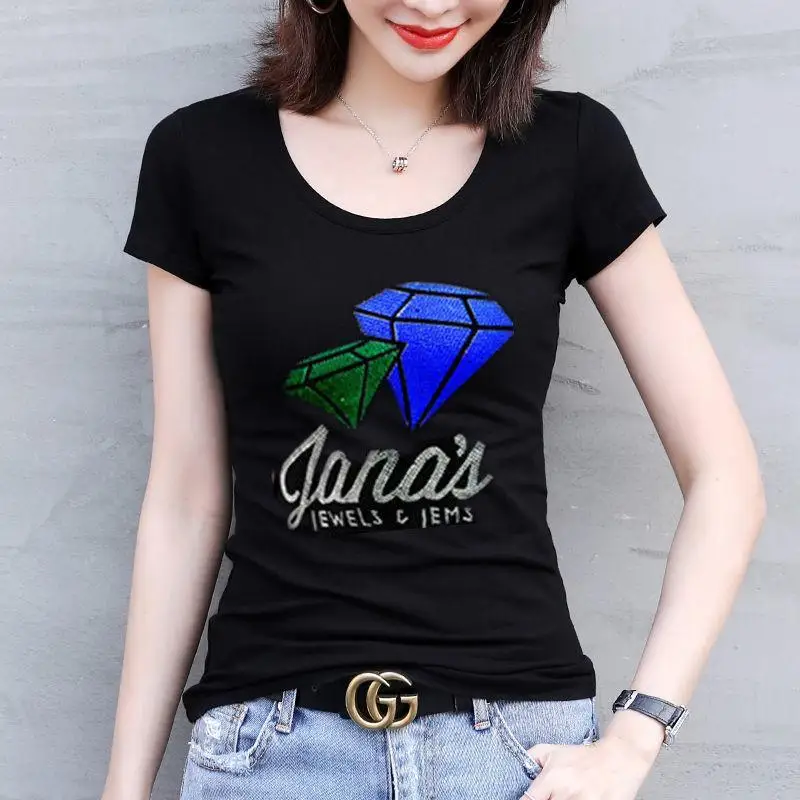 Футболка женская с коротким рукавом Облегающая рубашка из 95 хлопка Модный