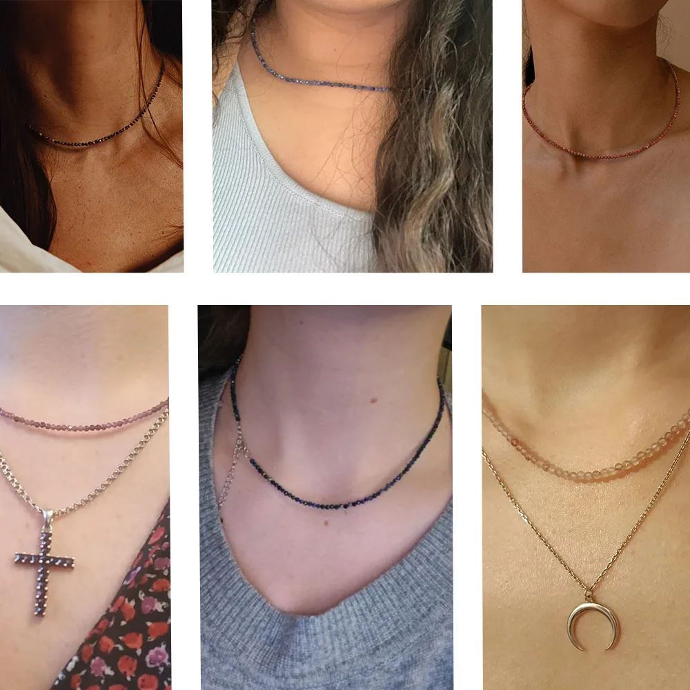 Ожерелье из красного розового камня с бусинами 2 мм маленький турмалиновый