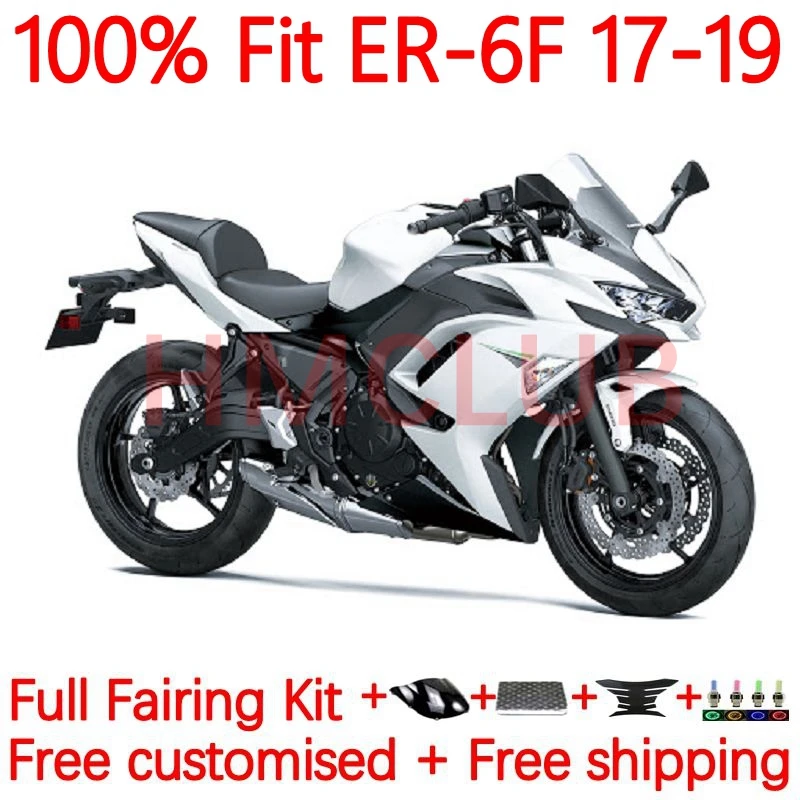 

Injection Body For KAWASAKI NINJA 650R ER6F ER 6F 6 F 650 R white glossy ER-6F 2017 2018 2019 ER6 F 17 18 19 OEM Fairing 18No.19