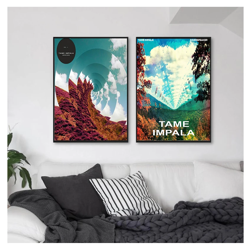 And Prints Rock Music Band Tour Art Canvas Painting Wall Pictures For Living Room Home Decor New Tame Impala Psychedelic Poster