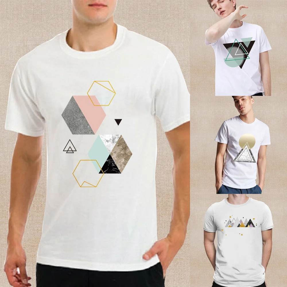 

2022 Trend New Shape Print Short Sleeve T-shirt Commuter Top Summer Round Neck and Comfortable Pullover Casual All-match T-shirt