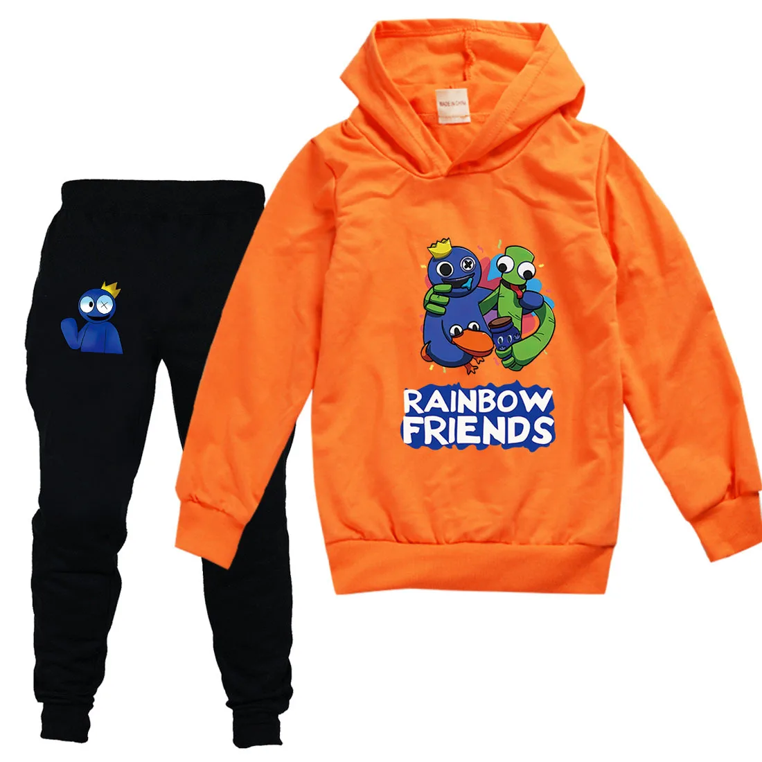 

Rainbow Friends Toddler Girl Clothes Cotton Thin Hoodie Tops Trouster Set Baby Boys Spring Hooded T Shirt Pants Suit 4 10 12anos