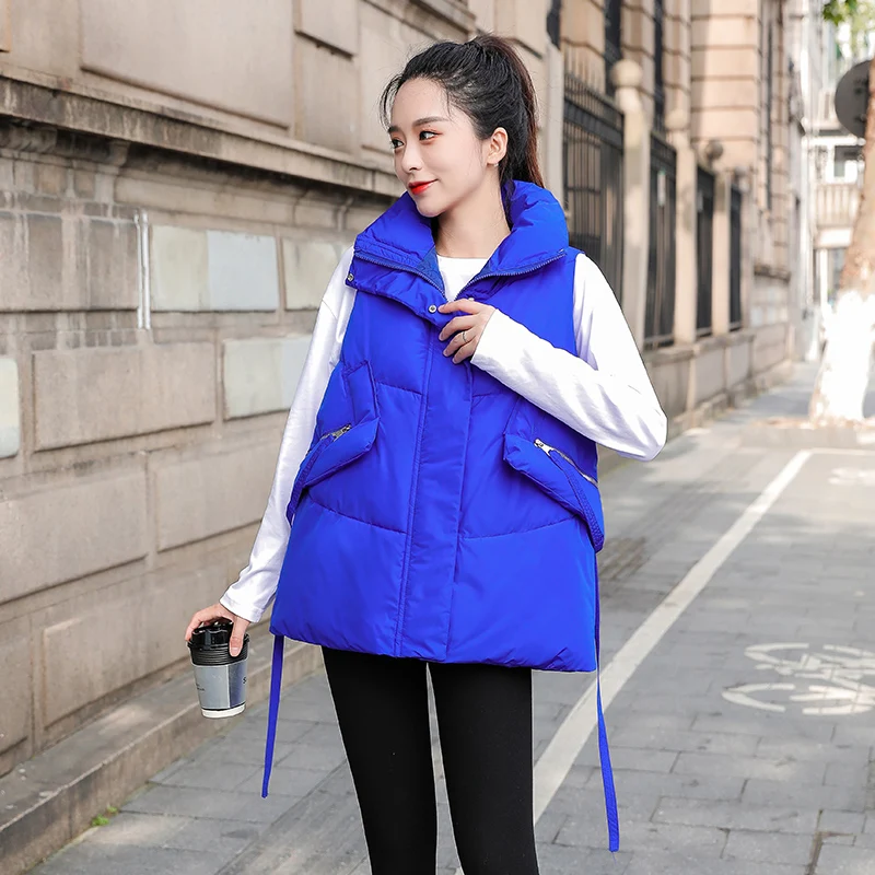 

Stand Collar Streamer Cotton Vest Women's 2022 Autumn and Winter New Waistcoat Outer Wear Vest Fashion Vest Women's Jacket
