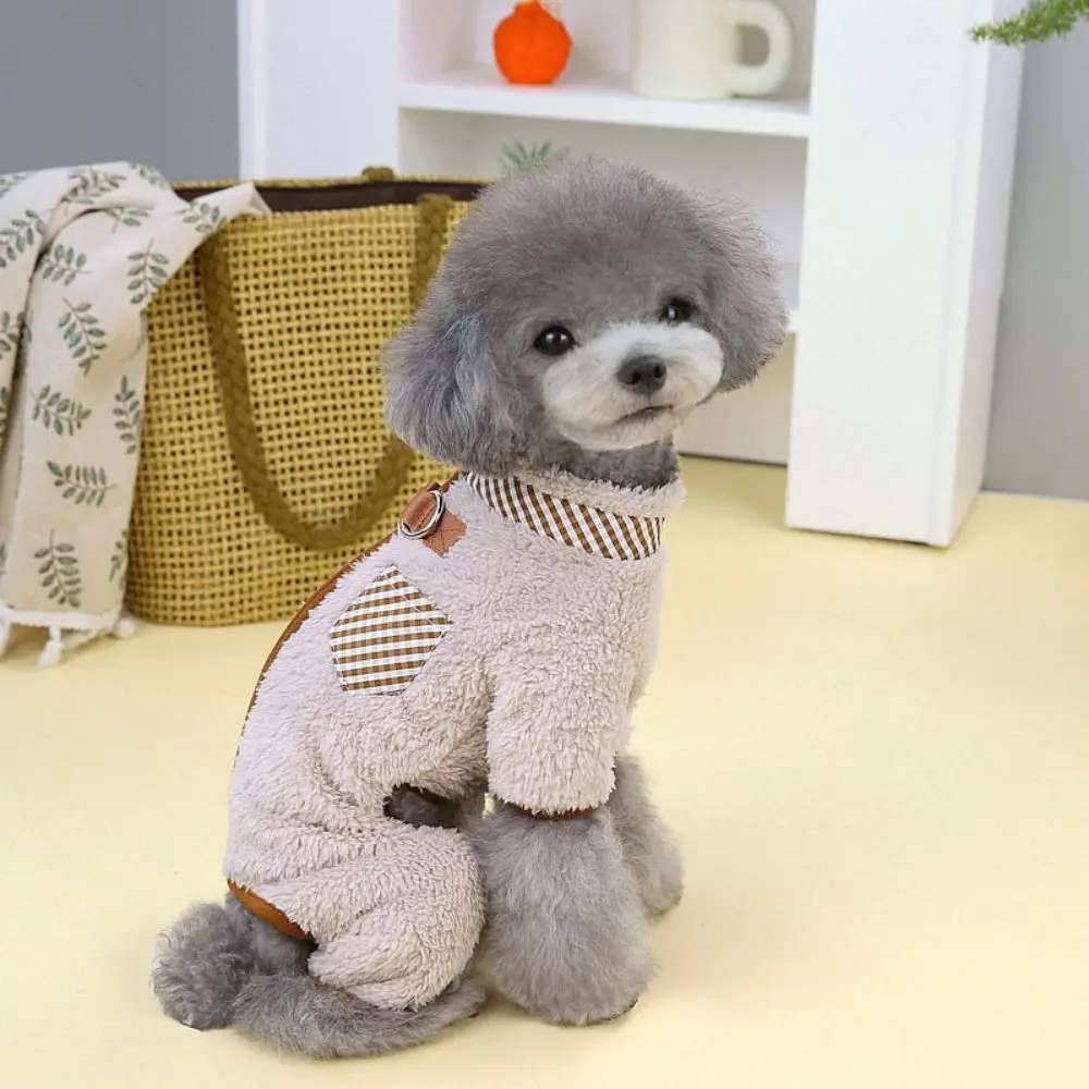 

Comfortable Four Legs Dog Sweater Coral Velvet Warm Dog Warm Coat Apricot/Khaki Soft Winter Puppy Clothes Winter