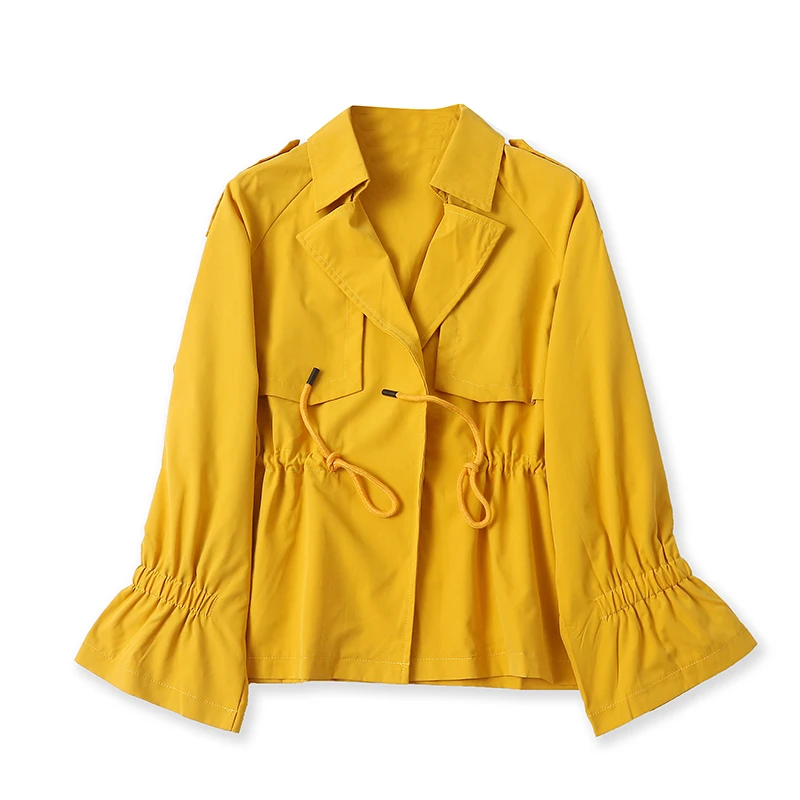 

Повседневный короткий тренчкот с длинным рукавом и пряжкой, 13327