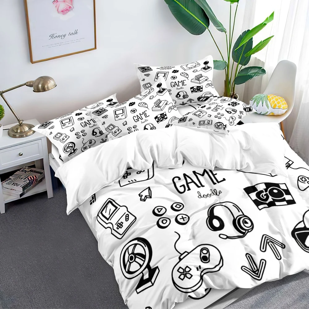 

Lovely Game Tool With White Backing Pattern Cover Set Bed Pillowcases Multi Size