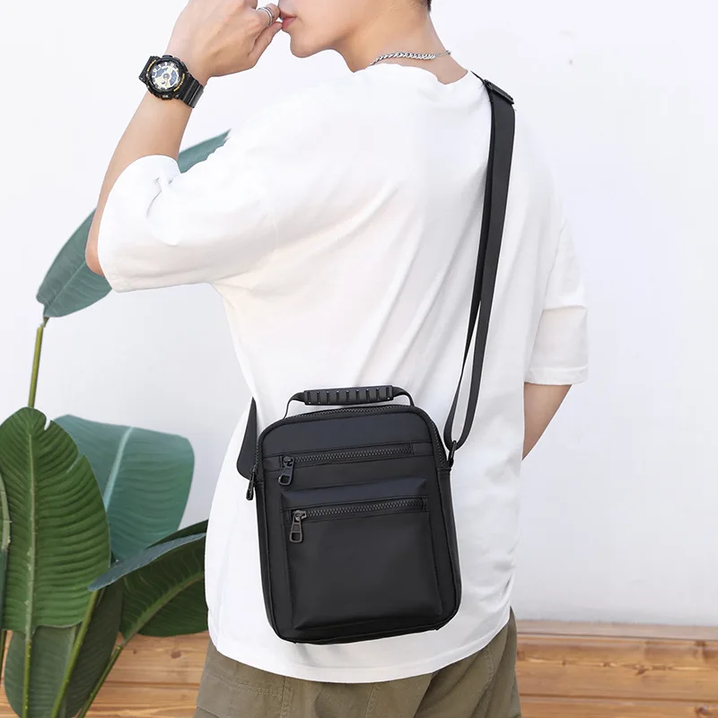 New Casual Men's Shoulder Messenger Bag Splash-proof Nylon Multi-function Oxford High Capacity Crossbody Bag with Water