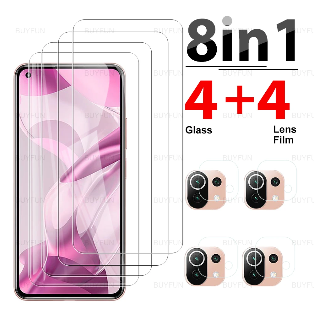 

Защитное стекло 8 в 1 для Xiaomi Mi 11Lite 5G NE 11 Lite 11LiteNE 11T 11TPro Pro HD-камера, защита экрана 6,55 дюйма 2109119DG