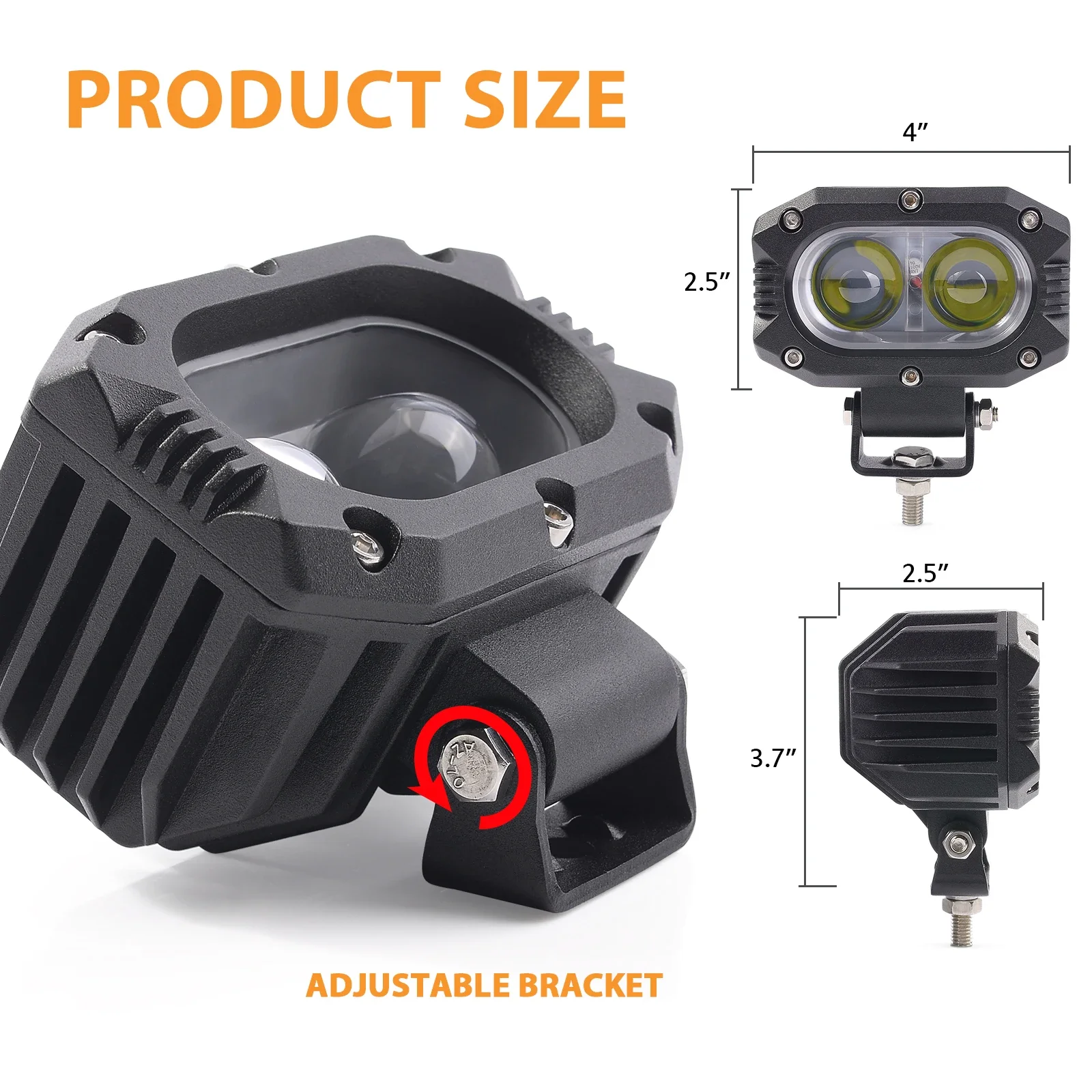 MICTUNING Светодиодные фары дальнего света 4 50 Вт Точечный луч рабочие
