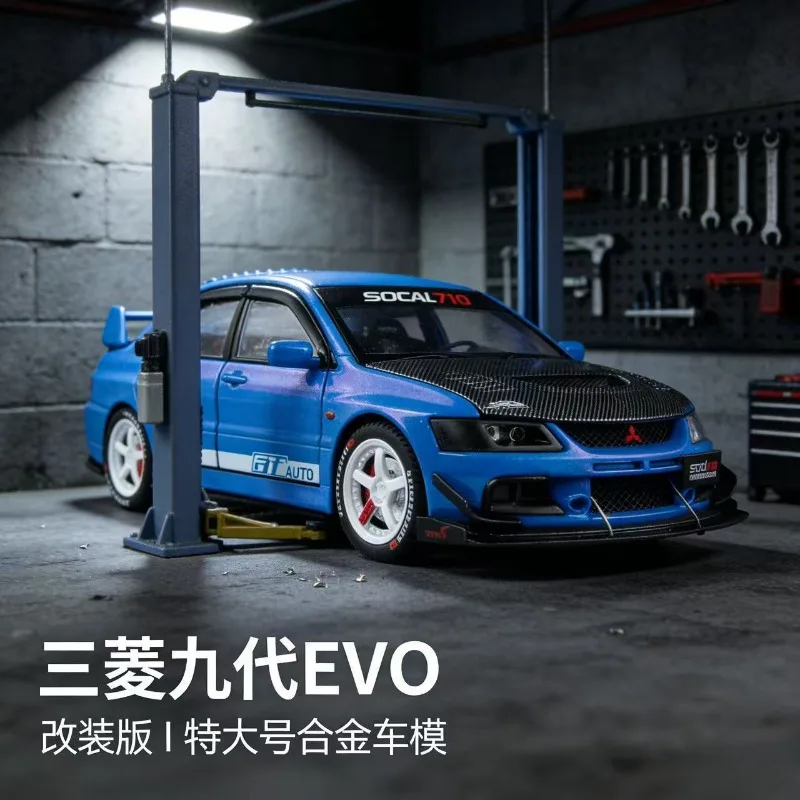 Фото Модель автомобиля Mitsubishi EVO 9 (1:24) из сплава, с открывающимися капотом и багажником, имитацией интерьера, функцией отката колес, для демонстрации, подарок №3