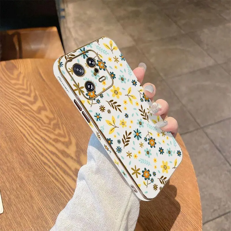 Clear Flower Luxury Plating Phone Case For Xiaomi Mi 13 12S Ultra 13 Pro 11T Ultra 12 12T 11 11 Lite 10 10T Cover